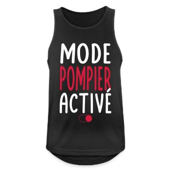 Mode Pompier activé - Idée cadeau - Débardeur respirant Homme - noir - Devant - Nick (188cm)