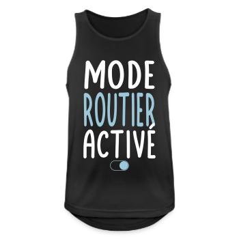 Mode Routier activé - Idée cadeau - Débardeur respirant Homme - noir - Devant - Nick (188cm)