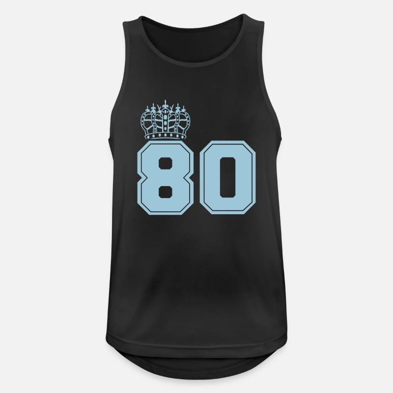 80 king - Männer Tank Top atmungsaktiv - Schwarz