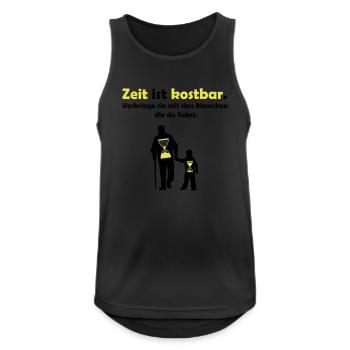 zeit ist kostbar - Männer Tank Top atmungsaktiv - Schwarz - Vorne - Nick (188cm)