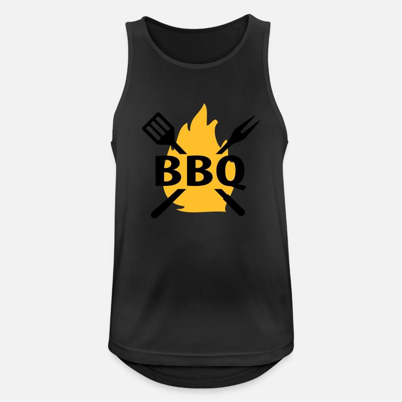 bbq grillen besteck - Männer Tank Top atmungsaktiv - Schwarz