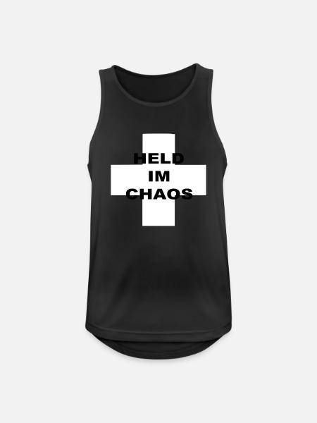 Held im Chaos - Männer Tank Top atmungsaktiv - Schwarz