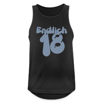 Endlich 18! - Männer Tank Top atmungsaktiv - Schwarz - Vorne - Nick (188cm)