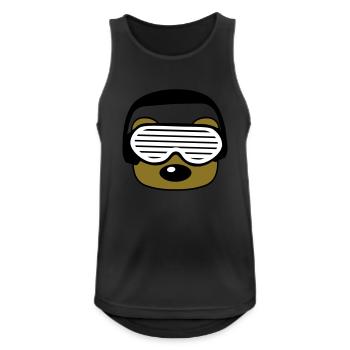 face head celebrate party dj headphones music spas - Men's Breathable Tank Top - black - Front - Nick (188cm)
