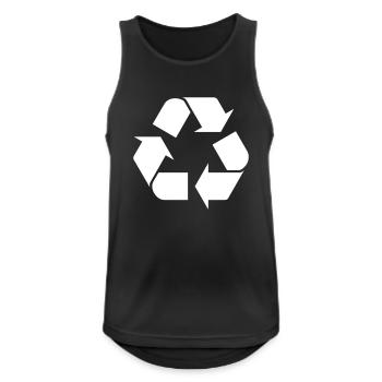 dual system, Recycling, Duales System - Männer Tank Top atmungsaktiv - Schwarz - Vorne - Nick (188cm)