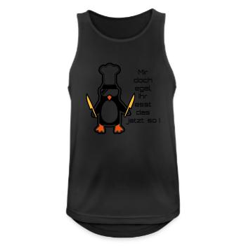 mir doch egal - Männer Tank Top atmungsaktiv - Schwarz - Vorne - Nick (188cm)