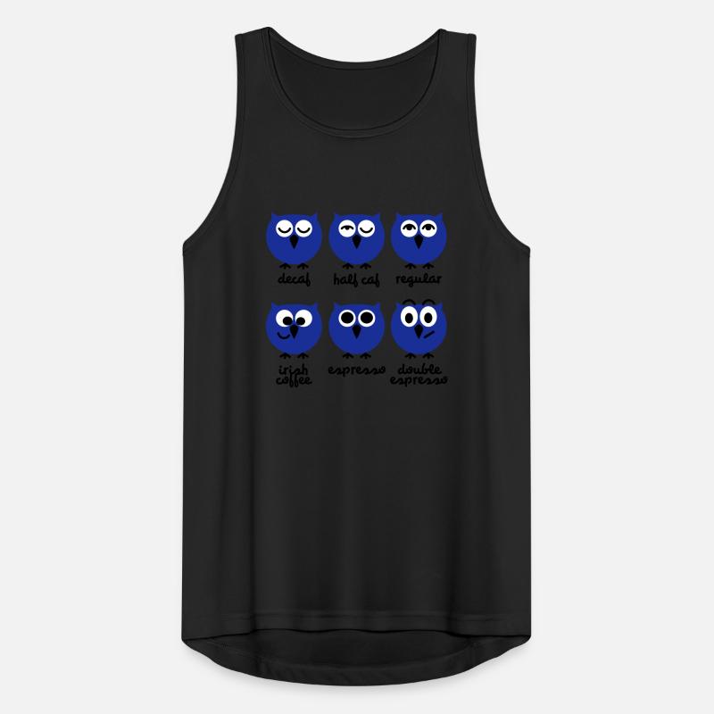 Lustige Eulen mit Kaffee Chart | T-Shirts Druck Männer Tank Top atmungsaktiv