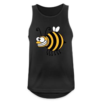 Funny thickness crazy bee - Men's Breathable Tank Top - black - Front - Nick (188cm)