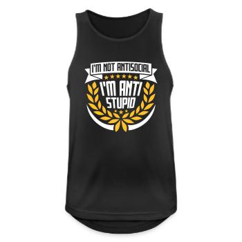not antisocial anti stupid - Men's Breathable Tank Top - black - Front - Nick (188cm)