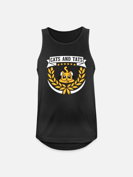 cats and tats quote - Men's Breathable Tank Top - black