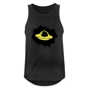 Ufo Klecks - Männer Tank Top atmungsaktiv - Schwarz - Vorne - Nick (188cm)