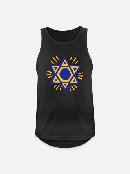 Davidstern 2farbig - Männer Tank Top atmungsaktiv - Schwarz