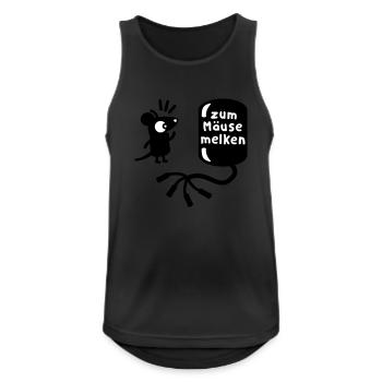 Melkmaschine - Zum Mäuse melken - Männer Tank Top atmungsaktiv - Schwarz - Vorne - Nick (188cm)