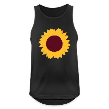 Sonnenblume - Männer Tank Top atmungsaktiv - Schwarz - Vorne - Nick (188cm)
