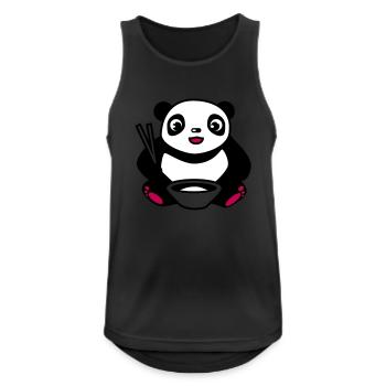 Baby Panda at eating rice with chopsticks - Men's Breathable Tank Top - black - Front - Nick (188cm)