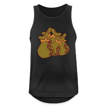 Viele Dollar Comic Geldsäcke - Männer Tank Top atmungsaktiv - Schwarz - Vorne - Nick (188cm)