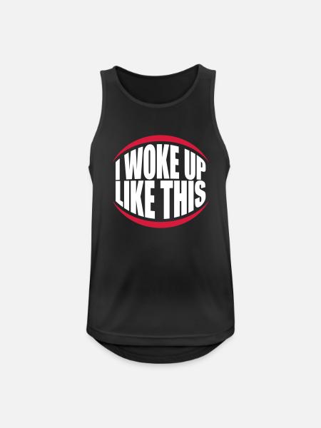 woke up like this - Men's Breathable Tank Top - black
