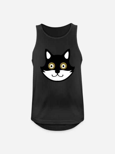 cat - Männer Tank Top atmungsaktiv - Schwarz