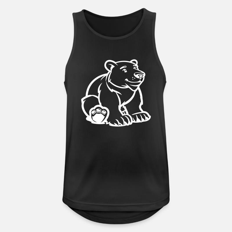 Polar Bear Comic Bear - Men's Breathable Tank Top - black