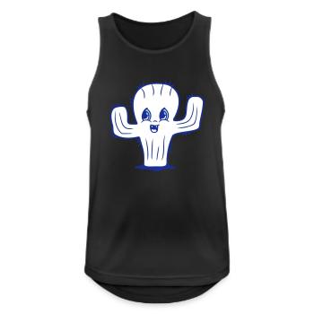 Kaktus Süßes Gesicht Lacht Glücklich Kakteen Wüste - Männer Tank Top atmungsaktiv - Schwarz - Vorne - Nick (188cm)