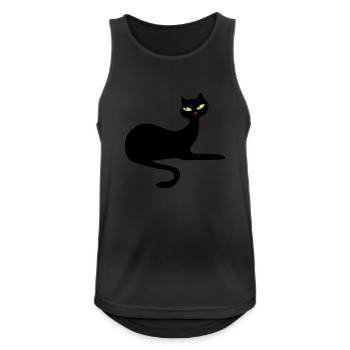 Retro chat noir élégance par Patjila - Débardeur respirant Homme - noir - Devant - Nick (188cm)