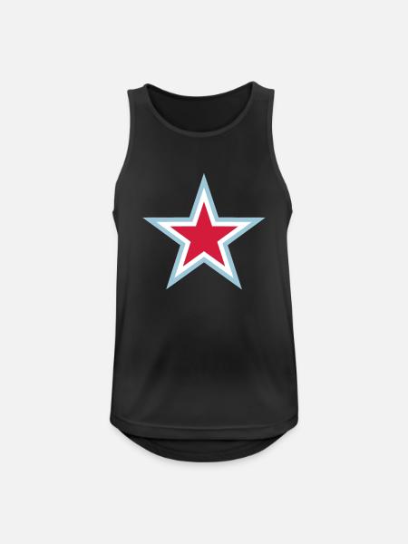 Blue Star Red White - Men's Breathable Tank Top - black