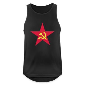 Russenstern - Männer Tank Top atmungsaktiv - Schwarz - Vorne - Nick (188cm)