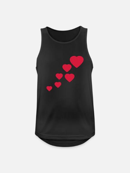 Herzen - Männer Tank Top atmungsaktiv - Schwarz