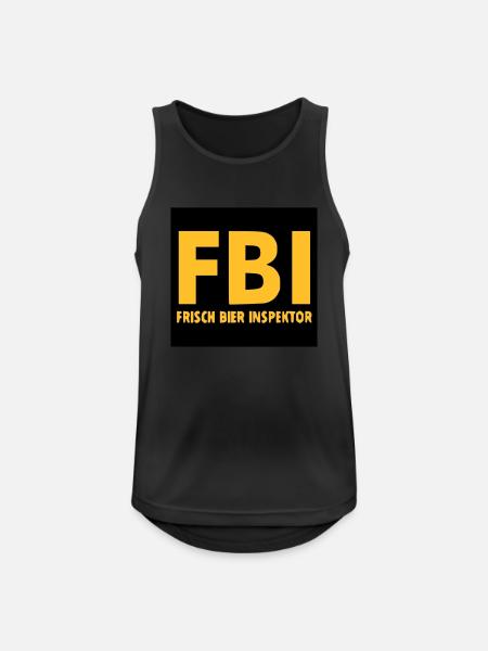 FBI - Männer Tank Top atmungsaktiv - Schwarz