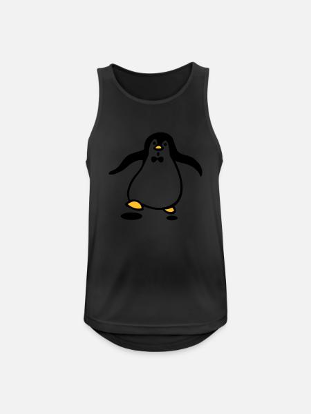 Pinguin - Männer Tank Top atmungsaktiv - Schwarz