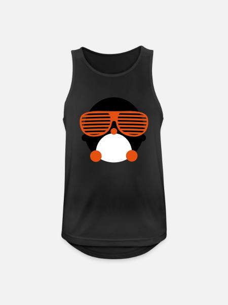 Pinguin - Männer Tank Top atmungsaktiv - Schwarz