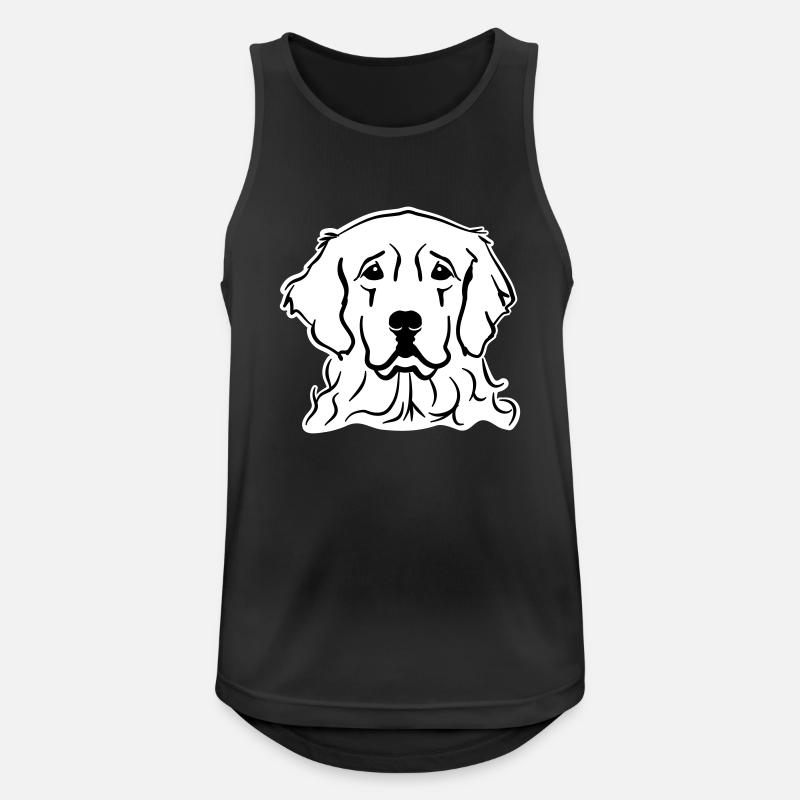 Golden Retriever - Männer Tank Top atmungsaktiv - Schwarz