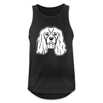 Cavalier King Charles - Männer Tank Top atmungsaktiv - Schwarz - Vorne - Nick (188cm)