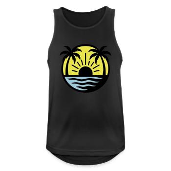 Palm Trees Beach Sunset - Men's Breathable Tank Top - black - Front - Nick (188cm)