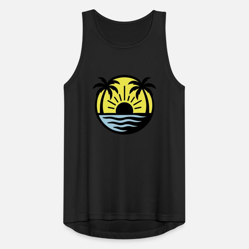 Palm Trees Beach Coucher de soleil Débardeur respirant Homme