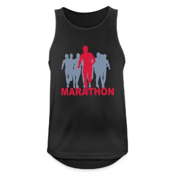 marathon - Männer Tank Top atmungsaktiv - Schwarz - Vorne - Nick (188cm)