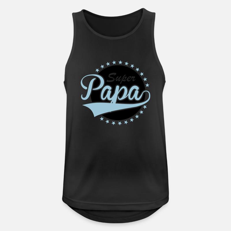 Super Papa - Männer Tank Top atmungsaktiv - Schwarz
