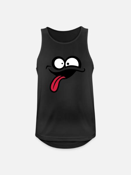 Crazy comic face - Men's Breathable Tank Top - black