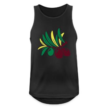 Olive 3 Zweig Blatt Olivenöl Öl Mittelmeer Salat - Männer Tank Top atmungsaktiv - Schwarz - Vorne - Nick (188cm)