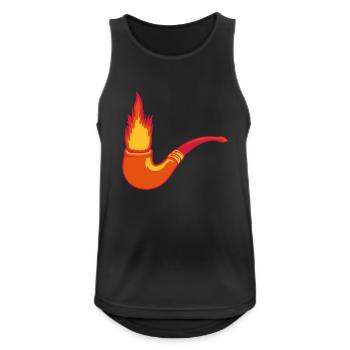 Feuer Tabakpfeife Raucher - Männer Tank Top atmungsaktiv - Schwarz - Vorne - Nick (188cm)