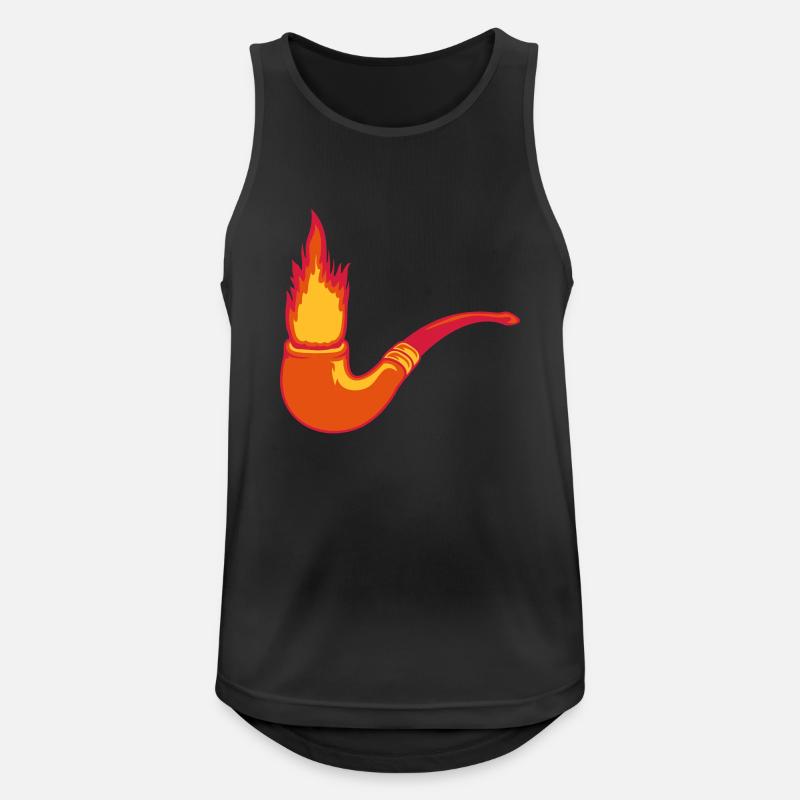 Feuer Tabakpfeife Raucher - Männer Tank Top atmungsaktiv - Schwarz