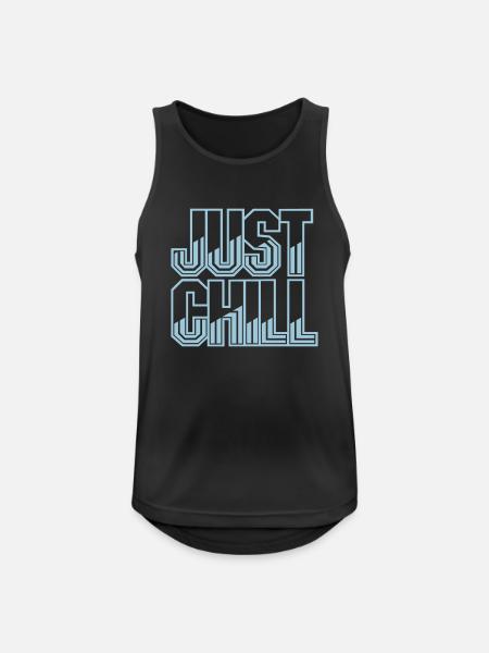 Just Chill Text Logo - Men's Breathable Tank Top - black