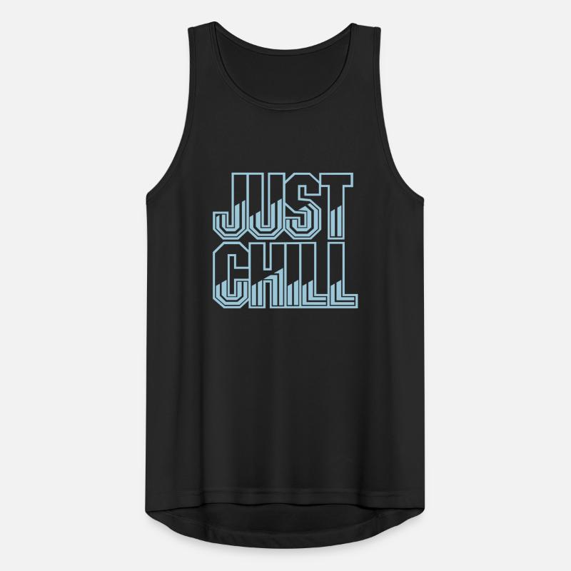 Just Chill Text Logo Männer Tank Top atmungsaktiv