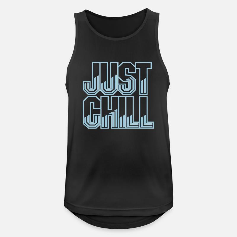 Just Chill Text Logo - Men's Breathable Tank Top - black