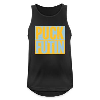 puck futin Logo Design - Männer Tank Top atmungsaktiv - Schwarz - Vorne - Nick (188cm)