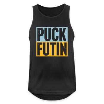 puck futin Logo Design - Männer Tank Top atmungsaktiv - Schwarz - Vorne - Nick (188cm)