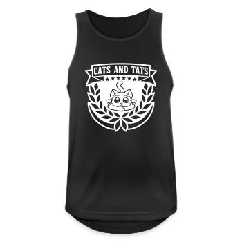cats and tats Zitat - Männer Tank Top atmungsaktiv - Schwarz - Vorne - Nick (188cm)