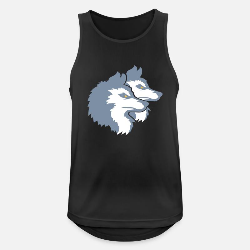 Team Logo Wolf Pack - Männer Tank Top atmungsaktiv - Schwarz