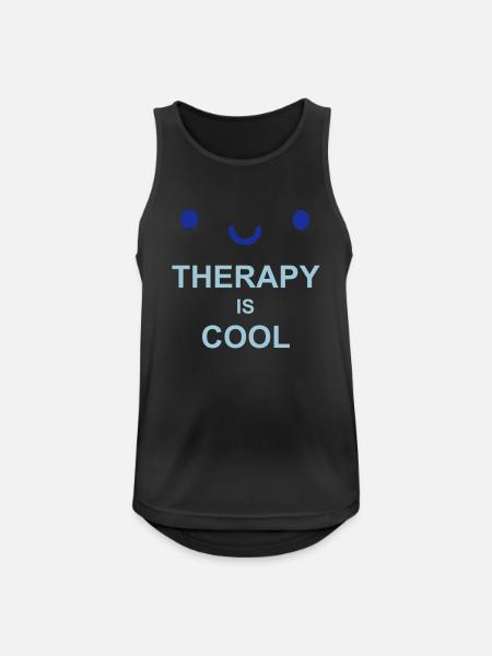 therapy is cool Quote - Men's Breathable Tank Top - black