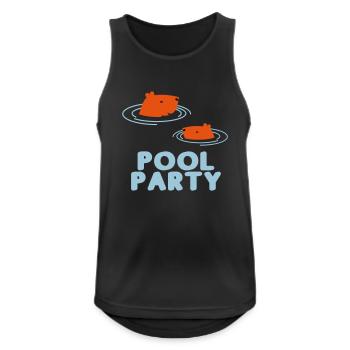 Capybara Pool Party - Männer Tank Top atmungsaktiv - Schwarz - Vorne - Nick (188cm)